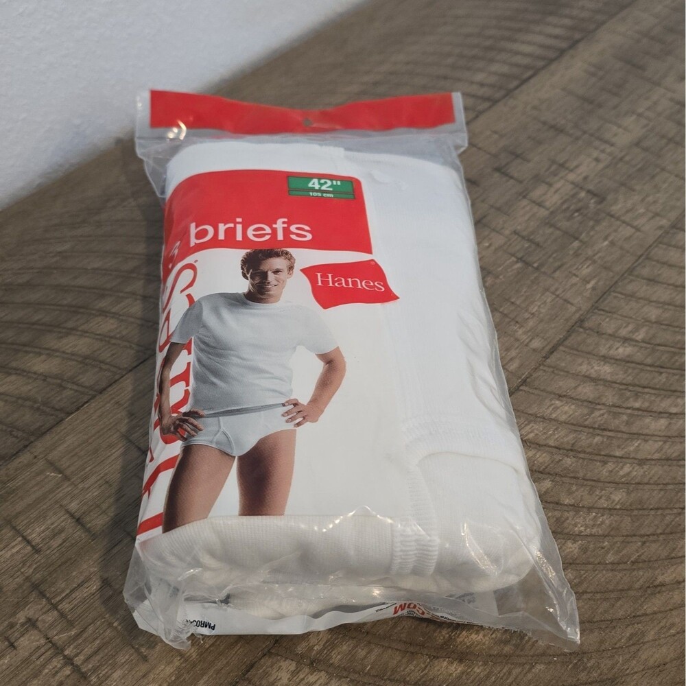 Vintage NOS Hanes Men's Briefs Size 42 Style 2249 100% Cotton Pack of 3 New 2006